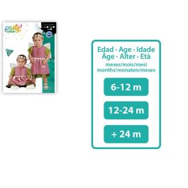 Déguisement Fée Rose avec Ailes pour Bébé Fille 6-12 Mois, Polyester - Composants: Robe et Ailes