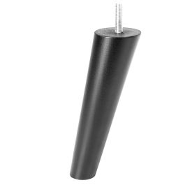 Q&Q Pied de meuble conique incliné H150 M8 Noir Bois