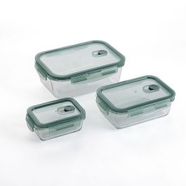 Ensemble de Boîtes à Lunch Quid Minimal Vert verre 330 ml 800 ml 1,8 L 3 Pièces