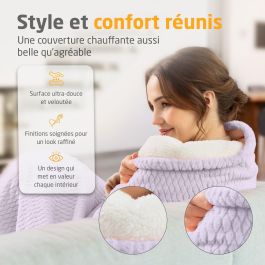 Couverture chauffante reversible - MEDISANA - HB 418 - 120 W - 9 réglages - 180 x 130 cm - Violet