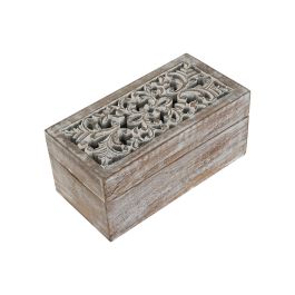 Boîte à bijoux Home ESPRIT Blanc Naturel Bois de manguier (2 Pièces)
