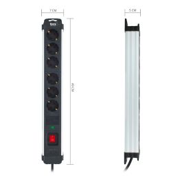 Multiprise 6 Prises avec Interrupteur TM Electron Aluminium (1,5 m)
