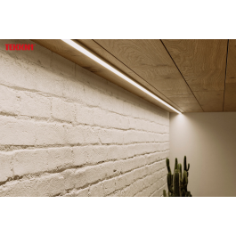 KIMERA Profil Aluminium "EGEN" Anodisé Noir avec Diffuseur Opal, Bouchons et Clips de Fixation 2.02M