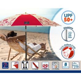 Parasol de plage Rouge Ø 200 cm SPF50+ Marin