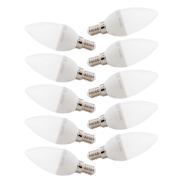 Pack 10 Ampoules LED Vela E14 5W 410Lm 40.000H CV-C37-E14-5W-RC-CW-PK10-AP