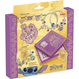 Lansay Coffret créatif bijoux étincellants Stitch et Angel - Perles, charms et diamants pour créer colliers et bracelets - Dès 6 ans