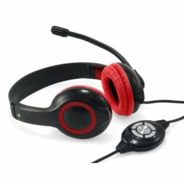 Casques avec Microphone Conceptronic CCHATSTARU2R Noir Rouge 2 m