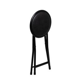 Tabouret Noir Polyuréthane PVC Fer 30 x 30 x 45 cm