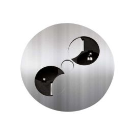 BACHMANN Modulo Embutir Twist 2 Prises Inox, Encastrable, 40mm Profondeur, Design Primé, 2M Cable