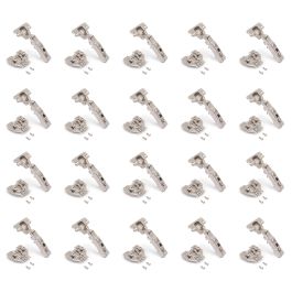 Emuca Lot de 20 charnières droites X91N avec embases de montage mixtes, Diamètre 5x9.5mm, Hauteur 0, Acier, Nickelé