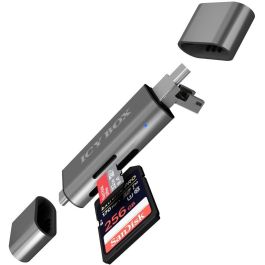 ICY BOX IB-CR200-C Lecteur de cartes SD et MicroSD USB 2.0 - Noir, Aluminium, 480 Mbit/s, Plug & Play