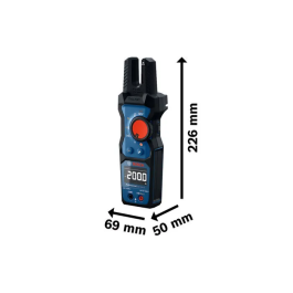 Bosch Professional Multimètre à pince GFM 1000-15 1000 V, avec mesure non-invasive AC, détection NCV, lampe torche et étui MS 90 Professional
