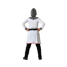 Déguisement Chevalier des Croisades Enfant Garçon 7-9 Ans Blanc en Polyester avec Tunique, Ceinture et Chapeau pour Carnaval Anniversaire