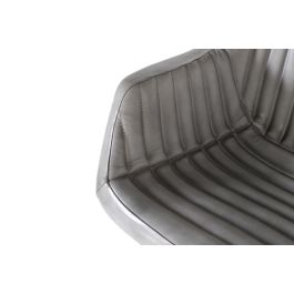 GINER Y COLOMER Chaise design en cuir gris rembourrée avec dossier inclinable - 4 pieds en métal noir - Dimensions (HxLxl) : 84x61x52 cm