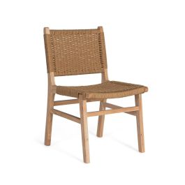 GINER Y COLOMER - Lot de 2 chaises en bois de caoutchouc avec assise en fibre synthétique tressée - Design contemporain - Couleur naturelle - 86 x 57 x 50 cm Precio: 467.988. SKU: B15RBDHFW3