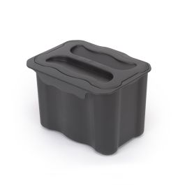 Emuca poubelle de recyclage pour suspendre la porte et collecter les déchets Recyclage, 1 x bac de 5 litres, avec couvercle, Plastique gris anthracite