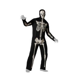 Déguisement Homme Adulte Squelette Brillant dans le Noir avec Masque Halloween - Noir - Taille XS-S