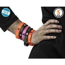 Kit de bracelets d'Halloween - Set de décoration avec 5 bracelets à motifs effrayants Precio: 1.2. SKU: B1D9AXBJ8E