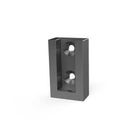 HERRAJES ALK Support de Tube Latéral Eco 30-12, Finition Argent / Graphite, Zamak, 23.6x40x12.3mm