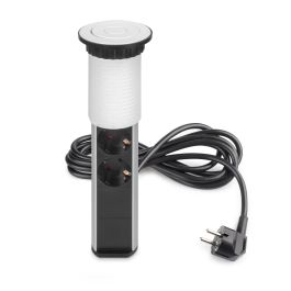 Emuca Multiconnecteur élevable Vertikal, EU, Peint en blanc, Plastique et Aluminium.