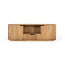 GINER Y COLOMER Buffet TV en bois de manguier naturel avec coins arrondis, 2 portes, 1 tiroir - 180x58x50 cm Precio: 1115.988. SKU: B16JXCT2NF