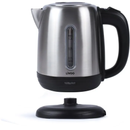 Livoo DOD182 Bouilloire électrique 1.2 L 1630 W - Corps inox - Filtre anticalcaire - Arrêt automatique - Socle 360° - Gris