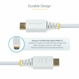 Câble USB Startech HDMI2-CABLE-4K60-10W Blanc 3 m