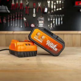 Dual Power POWDP90640 Batterie et chargeur 2.5Ah/5.0Ah 2x20V pour outils sans fil