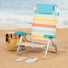 Chaise de Plage Aktive Multicouleur 48 x 90 x 60 cm (2 Unités)