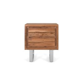GINER Y COLOMER Table de nuit 2 tiroirs en acacia massif avec pattes métal - 50x40x56 cm - Antidérapante - Montage nécessaire - Modèle NATURAL Precio: 275.988. SKU: B1F8LXKZJE