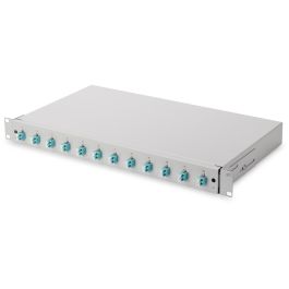 DIGITUS LWL Spleißbox 1HE bestückt 12x LC DX OM3 grau
