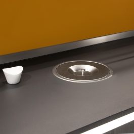 Emuca Bac à déchets encastrable pour plan de travail Recycle, 1 bac amovible 5 litres, Acier inoxydable et Plastique