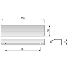 HERRAJES ALK Tirador de Aluminio Modelo Marino Acabado Plata Mate
