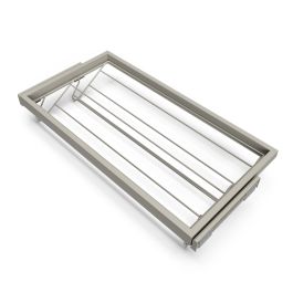 Emuca Kit de rangement de chaussures en métal et cadre avec coulisses à fermeture souple pour armoire, réglable, module 900mm, Gris pierre