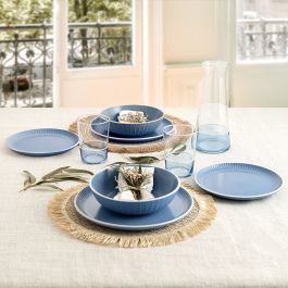 Assiettes Bidasoa Moana Bleu Céramique 12 Pièces