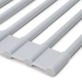 Emuca Egouttoir flexible et enroulable en silicone, acier et plastique, gris