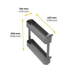 Emuca Porte-bouteilles latéral extractible Harmony avec fermeture amortie, Module largeur 150mm hauteur 700mm, Acier et Bois, Gris anthracite