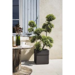 Bac a fleurs Carré 40 cm - EDA - CAREL - 26 L - Avec roulettes - Extérieur ou intérieur - 39 x 39 x H.39 cm - Gris Anthracite