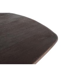 GINER Y COLOMER Table de salle à manger en bois de manguier 200 cm avec plateau ovale et pieds en fer noir, style minimaliste-industriel, finition noyer foncé