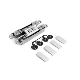 Koblenz Charnière Cachée K2460 pour Portes en Bois - Zamak et Acier Inoxydable - Finitions Noir, Or, Chrome Satiné, Chrome Brossé