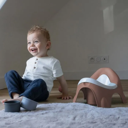 Thermobaby Pot d'apprentissage Ideo, cuvette amovible pour nettoyage facile, confortable, pour l'apprentissage de la propreté - Rose Câlin