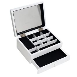 Boîte à bijoux Home ESPRIT Blanc Bois MDF 21 x 17 x 9 cm