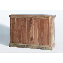 GINER Y COLOMER - Buffet armoire en bois recyclé avec portes et tiroirs, finition multicolore - 80x110x40 cm