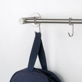 Emuca Support adhésif pour cuisine avec 5 crochets Supra, acier inoxydable