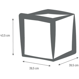 Eda - Pot de fleurs carré Volcania 40 cm - Intérieur/Extérieur - Décor pierre - Gris anthracite - 31L (39.5x39.5x43.5 cm) - Label Origine France Garantie