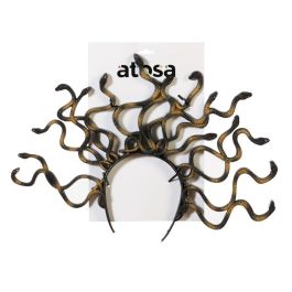 Serpientes Diadème Noir et Doré pour Déguisement Méduse, Fantasie, Mythologie et Costume Monstre