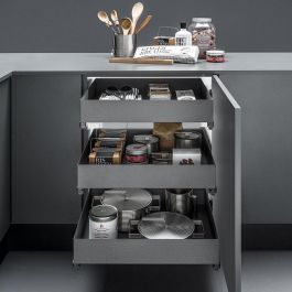 VIBO Panier Extractible Lamina Modulo 600 Finition Anthracite Amortie Acier