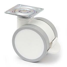 Q&Q Roue Pivotante Duncan Ø75 H96 Blanc Sans Frein