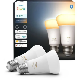 Philips Hue - Ampoules LED Connectées A60 E27 6W Blanc Chaud à Blanc Froid 1000-2000K 810 lm - Pack de 2