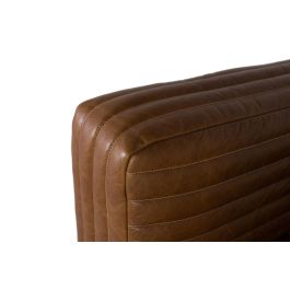GINER Y COLOMER - Fauteuil en cuir moderne, structure cubique avec pattes en acier inoxidable, dimensions 103x98x67 cm, couleur marron